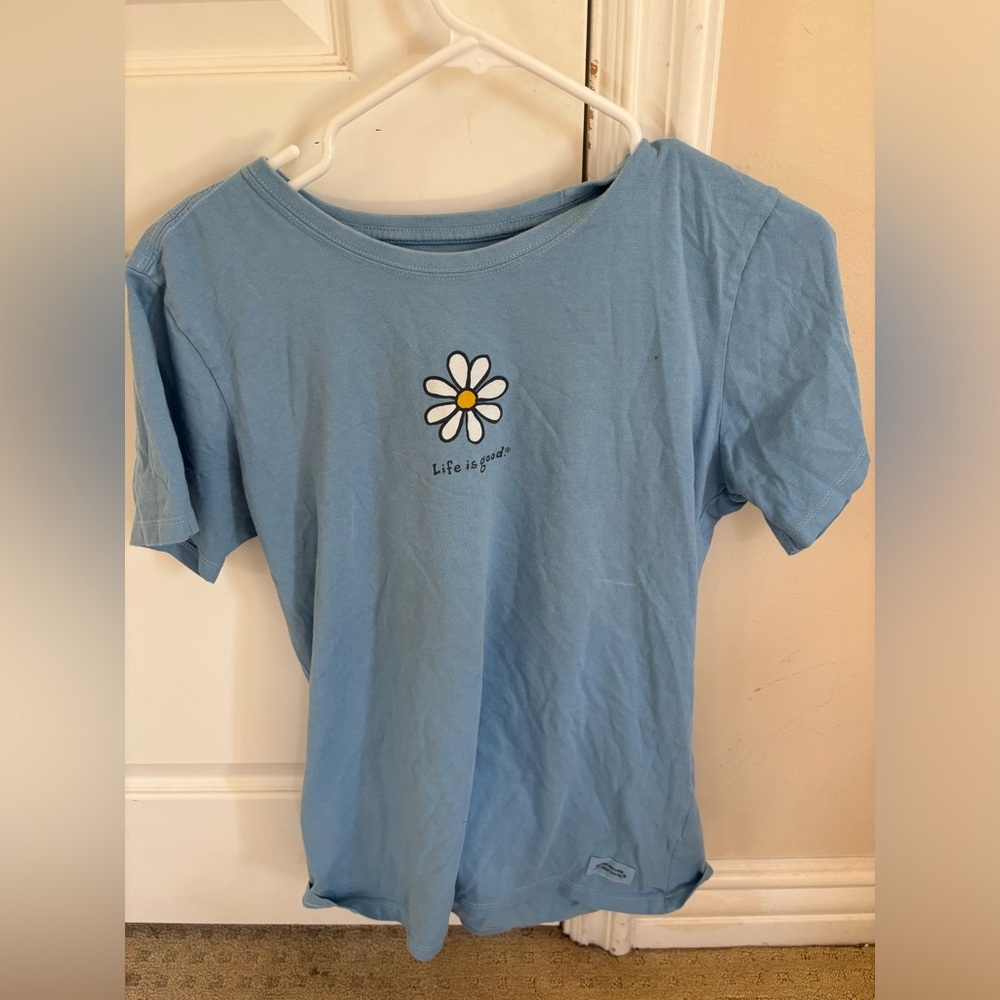 LIFE IS GOOD cute flower tshirt